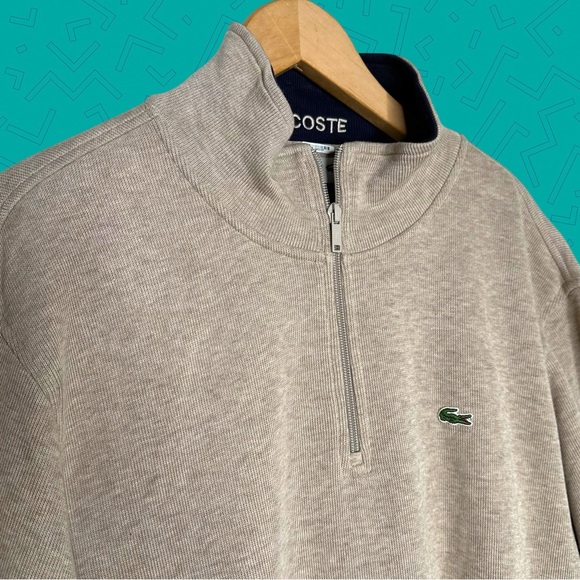 Lacoste Quarter-Zip Pullover Sweater - Picture 1 of 7